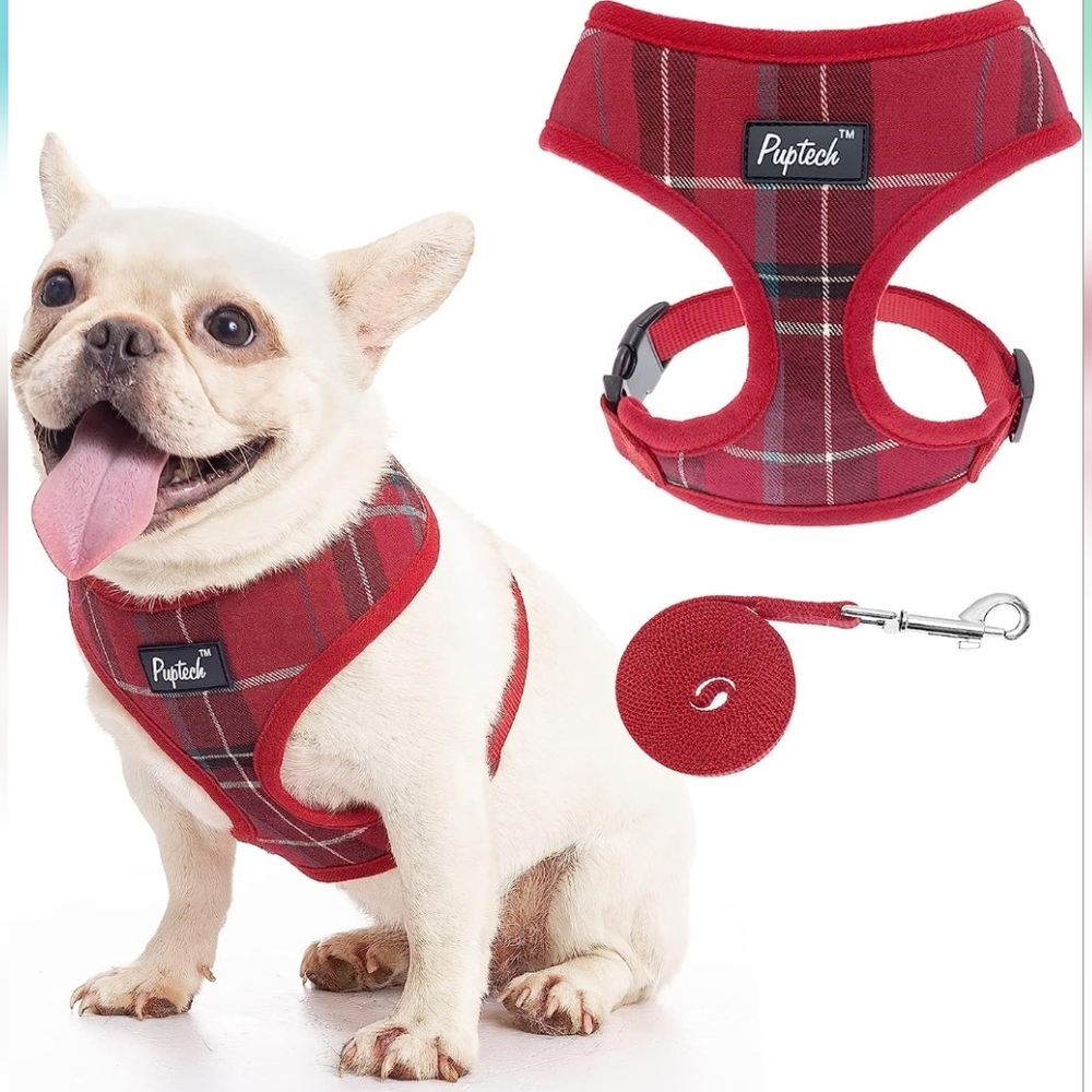 Puptech Plaid Harness & Leash Set